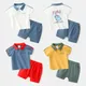 Costumes d'été 2 pièces pour enfants vêtements pour enfants manches courtes beau t-shirt short