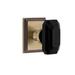 Grandeur Carré Square Rosette Privacy w/ Baguette Black Crystal Door Knob Brass in Yellow | 2.95 H x 2.5 W in | Wayfair 872199