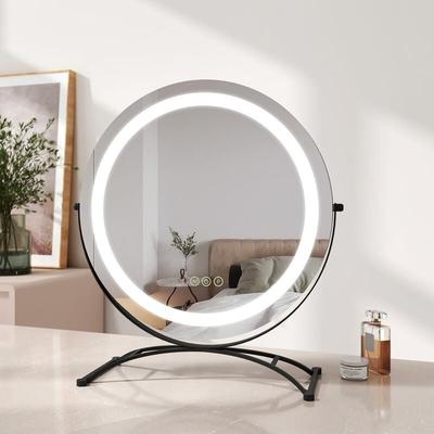 Emke - Schminkspiegel mit Beleuchtung Runder led Kosmetikspiegel Drehbar Make-up Spiegel mit Image
