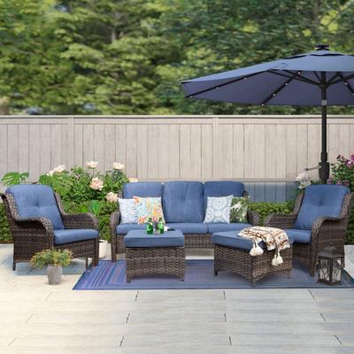 Cozywor 5-Piece Wicker Outdoor Patio Conversation Set