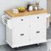 Kitchen Island Cart with Two Storage Cabinets and Two Locking Wheels，43.31 Inch Width，4 Door Cabinet and Two Drawers