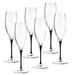 Majestic Gifts European Glass Toasting Flutes-Black Stem-11Oz-Set/6