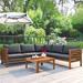 3-Piece Outdoor Sectional Sofa Set Conversation Set with Two-person Sofa, One Corner Sofa and One Coffee Table