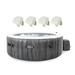 Intex PureSpa Plus Greywood Inflatable Hot Tub Jet Spa w/ Headrest Pillows