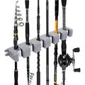 Fishing Rod Holders Fishing Rod Racks Fishing Pole Holders for Garage Fishing Pole Rack Fishing Rod Storage Wall Mount Rack Gray