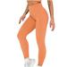 YFPWM Tummy Control Leggings Cute Sports Tights Seamless Hip Yoga Pants Sports Running Fitness Pants Nine Part Tight Yoga Pants Yoga Shorts Orange M