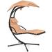 Amazingforless Hanging Curved Chaise Lounge Hammock Chair Swing Lounger with Cushion for Backyard Patio w/ Pillow Canopy Steel Stand