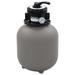 Dcenta 1849 GPH Pool Sand Filter Multiport Valve with 4 Positions for Above Inground Swimming Pools Suitable for Pool Pumps of 1 HP Gray 13.8 x 24.6 Inches (Diam. x H)