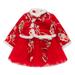 ASEIDFNSA White Dress Girls Summer Dresses Casual Toddler Kids Baby Children Fairy Hanfu Dresses for Chinese New Year Lined Warm Princess Dresses Embroidery Tang Suit With Bag Performance