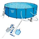 Bestway 15ft x 42in Steel Pro Max Round Frame Above Ground Pool with Accessories