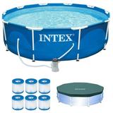 INTEX Metal Frame Pool Set with Cover & Type H Filter Cartridge (6 pack)