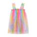 LBECLEY Baby Flower Girl Girls Princess Birthday Dresses Beach Sleeveless Baby Toddler Tulle Party Kids Dress Rainbow Dresses Layered Beach Dyed Tie Summer Girls Dresses Size 6 Girls Dress A 100