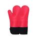 Merry Home Extra Long Silicone Oven Mitts Durable Heat Resistant Silicon Gloves with Thick Liner Grip Perfect for BBQ Baking Cooking 2 Pack Red