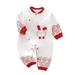 Baby Boy Clothes Bunny Calendar Chinese New Year Onesie Quilted Thick Warm Kimono Tang Suit Red Long Sleeve Romper Jumpsuit Boy Outfits