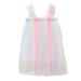 ASEIDFNSA White Sweater Dress for Girls Dress Girls Princess Birthday Dresses Beach Sleeveless Baby Toddler Tulle 16Y Tutu Party Casual Kids Dress Rainbow Dresses Layered Beach Dyed Tie Summer Girls