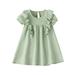 ASEIDFNSA Maxi Dress for Girls Jean Jumper Dress for Girls Toddler Kids Girls Solid Cotton Linen Sleeveless Beach Straps Dress Ruffles Princess Dresses Clothes