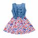 LBECLEY Girls Summer Dresses Size 7/8 Day Independence Clothes 4Th Dresses Denim Julys Dress Kids Of Ruffles Girlsâ€˜ Girls Dress&Skirt Fall Dress for Big Girls Blue Xl