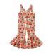 Baby Boy Clothes Toddler Sleeveless Floral Prints Romper Bell Bottoms Flare Jumpsuit Girl Clothes