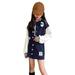 LBECLEY Girls Clothes Size 14-16 Children Kids Toddler Girls Long Sleeve Patchwork Baseball Coat Jacket Outer Patchwork Skirt Outfit Set 2Pcs Clothes Bundle Baby Girl Clothes Navy 120