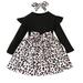 LBECLEY Clothes for Teen Girls 14-16 Toddler Baby Kids Girls Long Sleeve Patchwork Leopard Print Princess Dress with Headbands Outfit Set 2Pcs Cute Baby Outfit Black 3Y