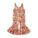Baby Girl Clothes Toddler Sleeveless Floral Prints Romper Bell Bottoms Flare Jumpsuit Boy Outfits