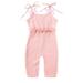 ASEIDFNSA Baby Girl Rompers Baby Girl Cotton Dress Summer 1 Piece Outfit Baby Girls Boys Cotton Linen Ruffle Romper Jumpsuit Sleeveless Halter Solid Playsuit Pants Clothes