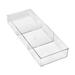 Whitmor 3 Section Small Stackable Drawer Makeup Organizer Clear