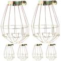 Metal Lamp Bulb Guard 6pcs Metal Lamp Bulb Guard Clamp Vintage Light Cage Hanging Industrial Lamp Covers Pendant Decor for Home Bar