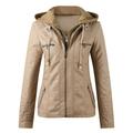 twifer vest coat for women women s slim leather stand collar zip motorcycle suit belt coat jacket tops