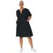 Plus Size Women's Y-Neckline Dress by Soft Focus in Black (Size 32 W)