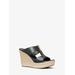 Michael Kors Bradley Leather Wedge Sandal Black 7