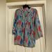 Lilly Pulitzer Tops | Lilly Pulitzer Beaded Tunic Top. Size M | Color: Blue/Orange | Size: M