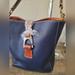 Dooney & Bourke Bags | Dooney & Bourke Tote Shoulder Bucket Bag | Color: Blue/Brown | Size: Os