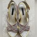 Louis Vuitton Shoes | Authentic Louis Vuitton Wedges | Color: Pink/White/Yellow | Size: 37