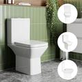 Square Rimless Modern Close Coupled Short Projection Toilet Pan Cistern and Soft Close Heavy Duty Seat with Quick Release Hinges Dual Flush