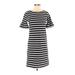 J.Crew Factory Store Casual Dress - Shift: Black Stripes Dresses - Women's Size 2X-Small