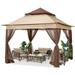 ABCCANOPY 11 x11 Gazebo Tent Outdoor Pop up Gazebo Canopy Shelter with Mosquito Netting 11 ft Khaki