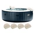 Intex PureSpa Plus Inflatable Bubble Jet Spa & Slip Resistant Seat (4 Pack)