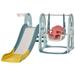 Qaba 4 in 1 Toddler Slide and Swing Set for Indoor Playground 18-60 Months