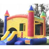 Unbranded Commercial Inflatable Bounce House Rainbow Wet Dry Slide 100% PVC Pool & Blower