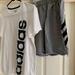 Adidas Matching Sets | Boys T-Shirt/Shirts Set. Adidas. Yl. Gray Shorts And White Shirt. Navy Stripes | Color: Gray/White | Size: Lb