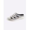 Pantolette JOMOS, Damen, Gr. 38, grau (grau, geblümt), Glattleder, Veloursleder, sportlich, Schuhe Clog