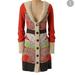Anthropologie Sweaters | Anthropologie’s Lia Molly New Orleans Winter Holiday Red Fern Sweatercoat Nwt | Color: Green/Red | Size: Xs