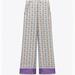 Zara Pants & Jumpsuits | New!!!! Zara Geometric Printed Satin Pants | Color: Purple/White | Size: S