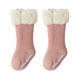 LBECLEY Cotton No Show Kids Socks Baby Boy Girl Solid Ankle Crew Socks with Grips Toddler Kids Unisex Lined Warm Thick Cotton Socks Little Girl Socks Pink M