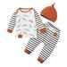 3PCS Newborn Infant Baby Boys Outfits Clothes Tops Romper Bodysuit+Pants Leggings+Hat Outfits Set Clothes