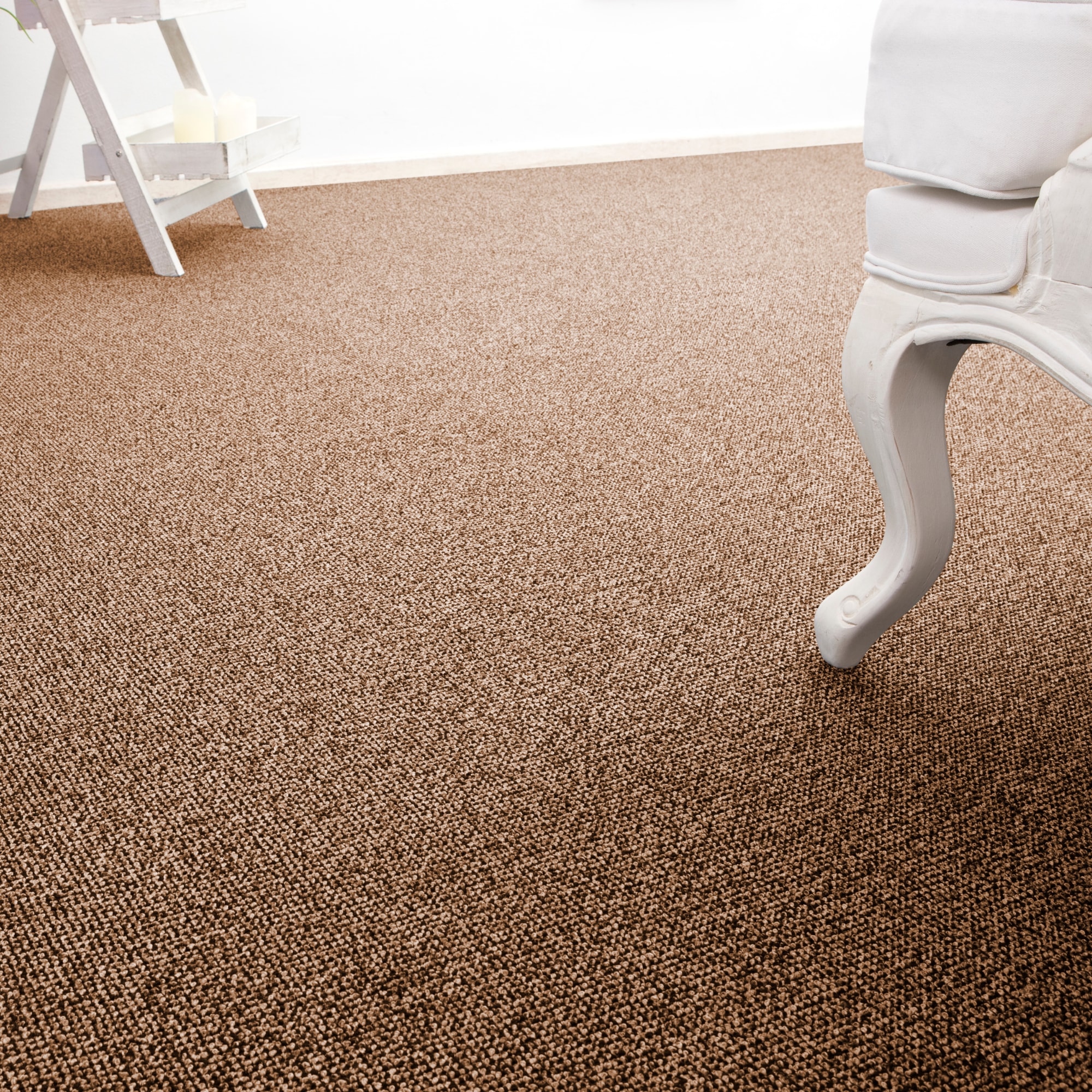 Teppichboden ANDIAMO "Carlos, Feinschlinge, Made in Netherlands", braun (mokka), B:500cm H:6,5mm L:600cm, Polypropylen, Teppiche, melierte Optik, Breite 400 cm oder 500 cm, strapazierfähig Image