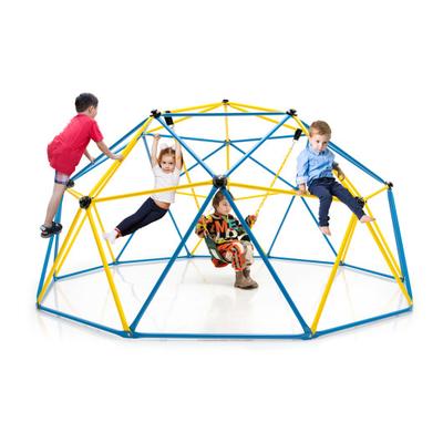 Costway 10 Feet Dome Climber with Swing and 800 Lbs Load Capacity-Multicolor