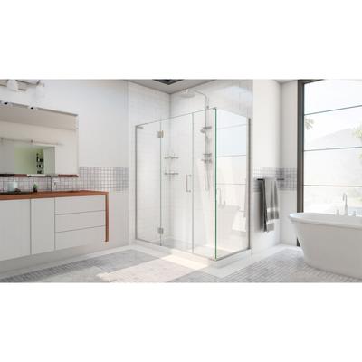 Dreamline DreamLine Unidoor-X 47 1/2 inch W x 34 3/8 inch D x 72 inch H Frameless Hinged Shower Enclosure in Brushed Nickel E12714534-04