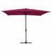 Jeco 6.5 x 10 Ft. Aluminum Patio Market Umbrella Tilt with Crank - Burgundy Fabric & Bronze Pole